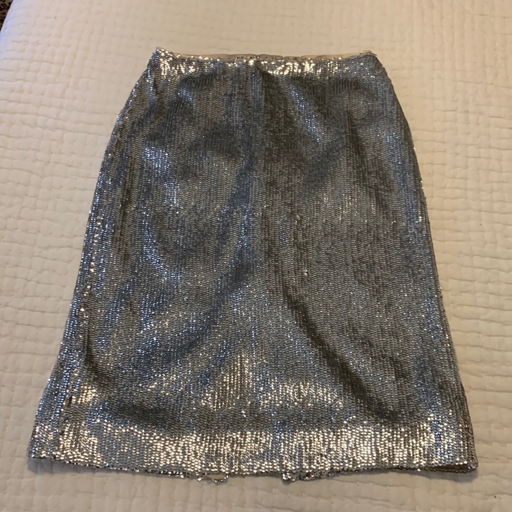 J.Crew Silver Sequin Skirt